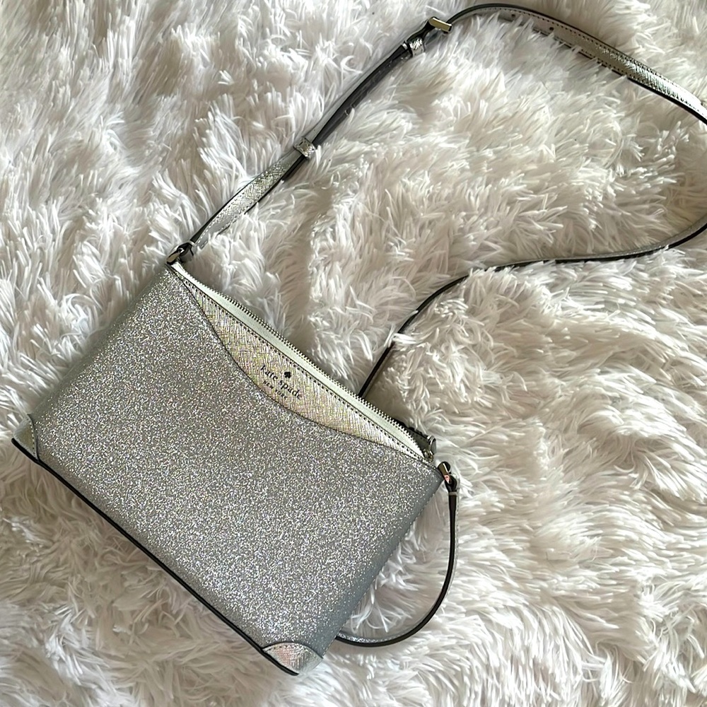 NWOT Kate Spade Silver Glitter Purse